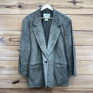 L.L. Bean Gray Suede Blazer Size 20